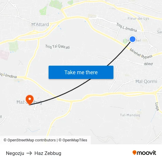 Negozju to Haz Zebbug map