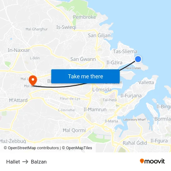 Hallet to Balzan map