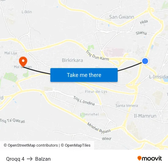 Qroqq 4 to Balzan map