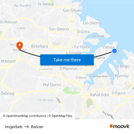 Imgerbeb to Balzan map