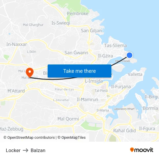 Locker to Balzan map