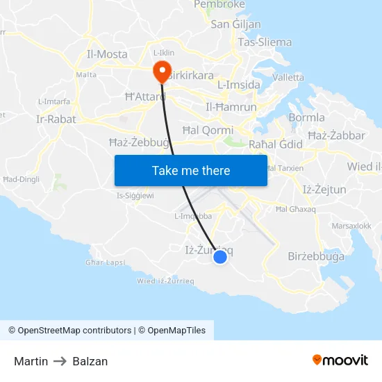 Martin to Balzan map