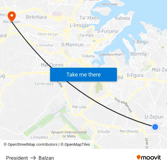 President to Balzan map