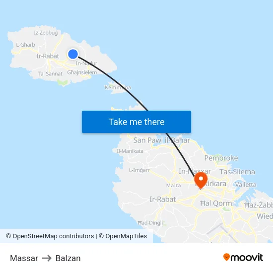 Massar to Balzan map