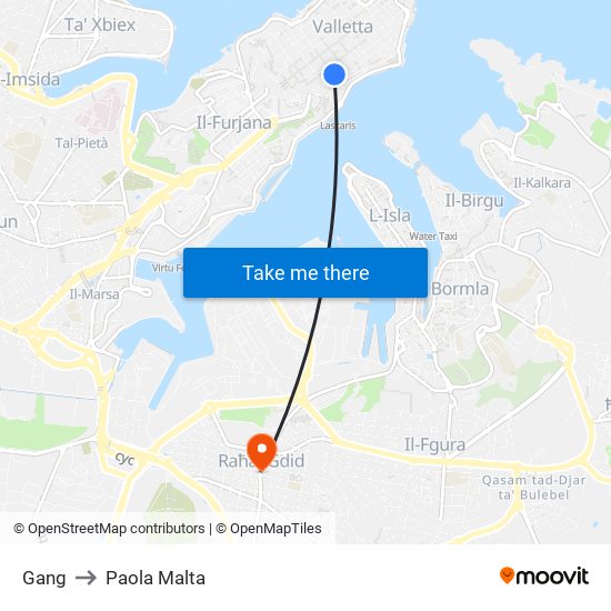 Gang to Paola Malta map