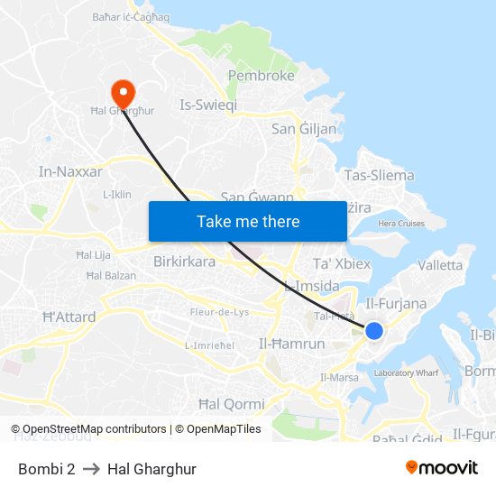 Bombi 2 to Hal Gharghur map