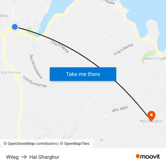 Wileg to Hal Gharghur map