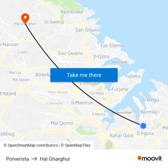 Polverista to Hal Gharghur map