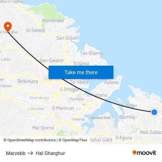 Marzebb to Hal Gharghur map