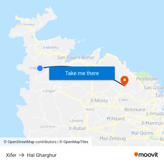 Xifer to Hal Gharghur map