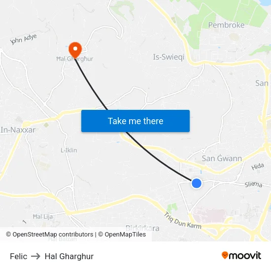 Felic to Hal Gharghur map