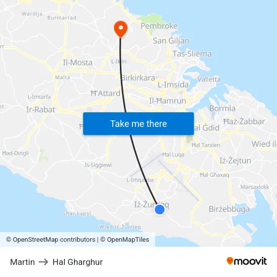 Martin to Hal Gharghur map