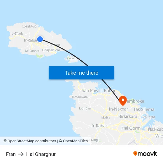 Fran to Hal Gharghur map