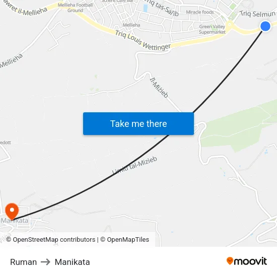 Ruman to Manikata map