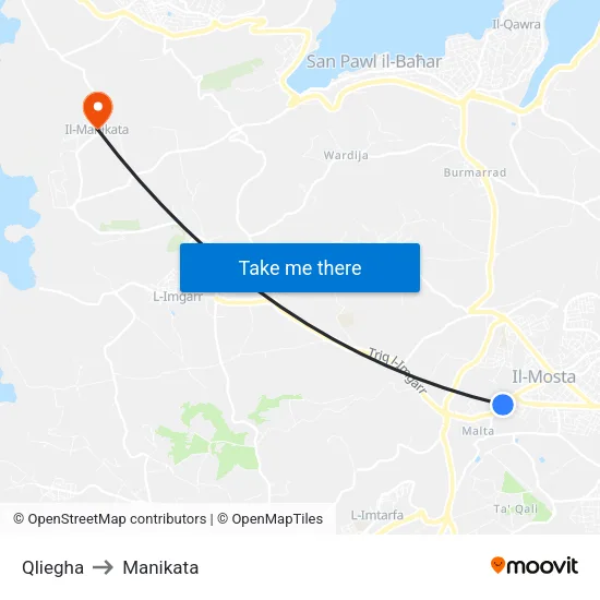 Qliegha to Manikata map