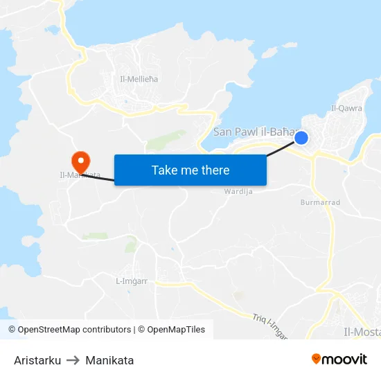 Aristarku to Manikata map