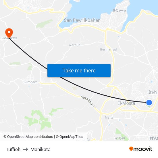 Tuffieh to Manikata map