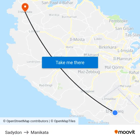 Sadydon to Manikata map