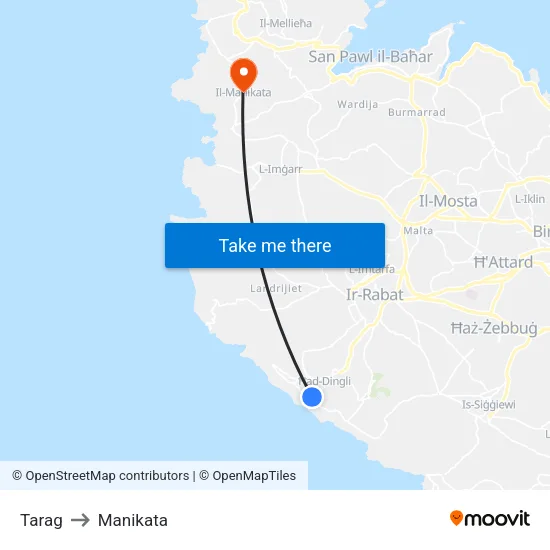 Tarag to Manikata map