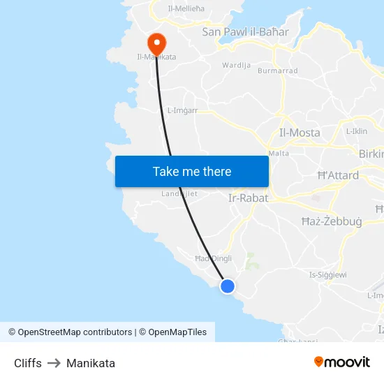 Cliffs to Manikata map
