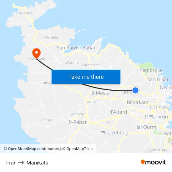 Frar to Manikata map