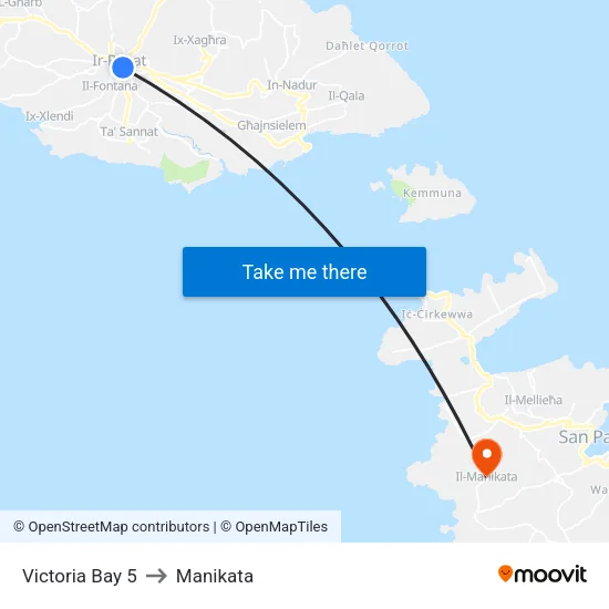 Victoria Bay 5 to Manikata map