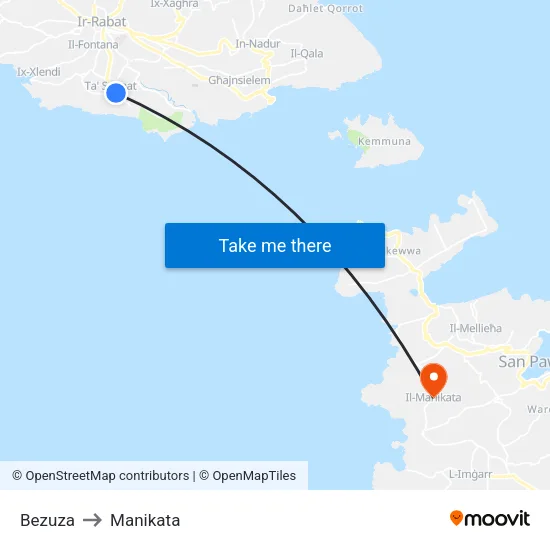 Bezuza to Manikata map