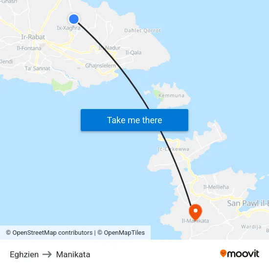 Eghzien to Manikata map