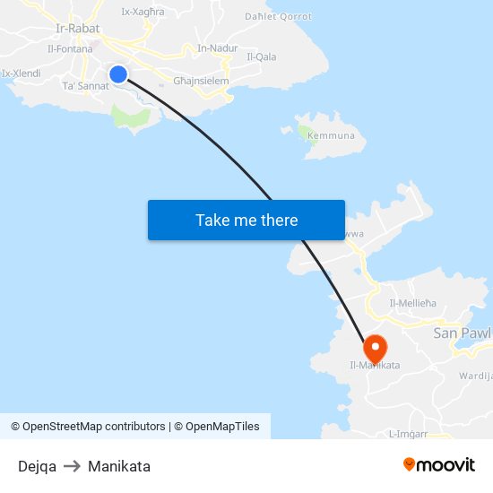 Dejqa to Manikata map