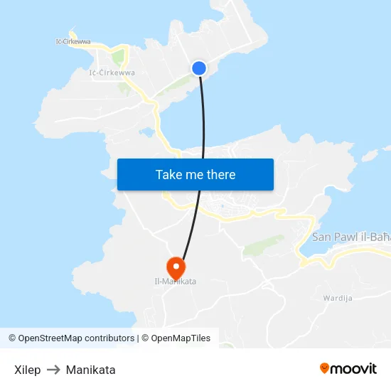 Xilep to Manikata map