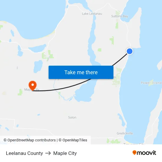 Leelanau County to Maple City map
