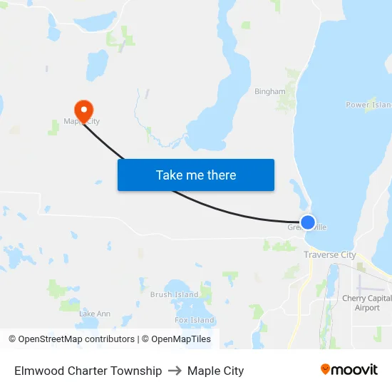 Elmwood Charter Township to Maple City map