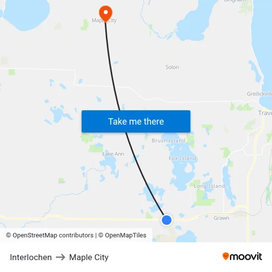 Interlochen to Maple City map
