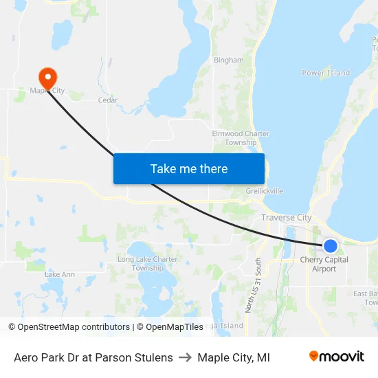 Aero Park Dr at Parson Stulens to Maple City, MI map