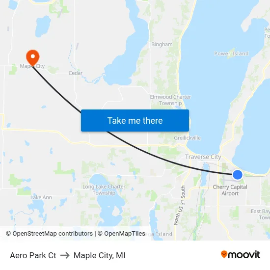 Aero Park Ct to Maple City, MI map