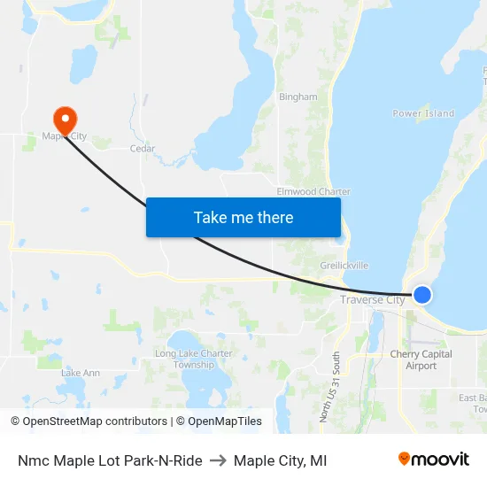 Nmc Maple Lot Park-N-Ride to Maple City, MI map