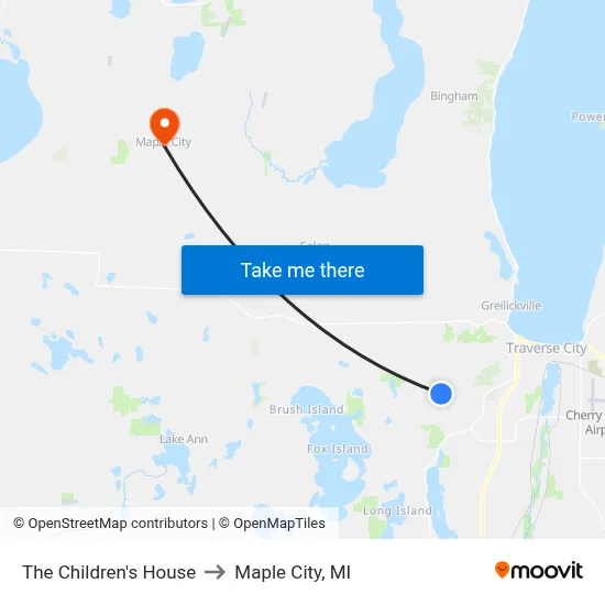 The Children's House to Maple City, MI map