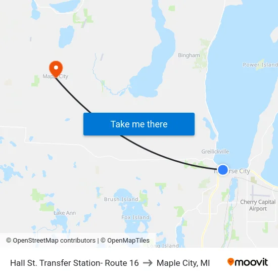 Hall St. Transfer Station- Route 16 to Maple City, MI map