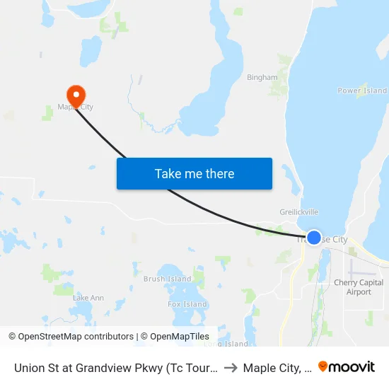 Union St at Grandview Pkwy (Tc Tourism) to Maple City, MI map