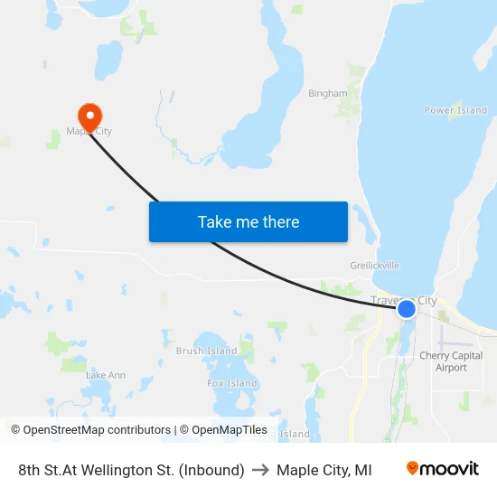 8th St.At Wellington St. (Inbound) to Maple City, MI map