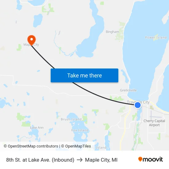 8th St. at Lake Ave. (Inbound) to Maple City, MI map