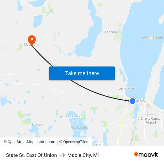 State St. East Of Union to Maple City, MI map