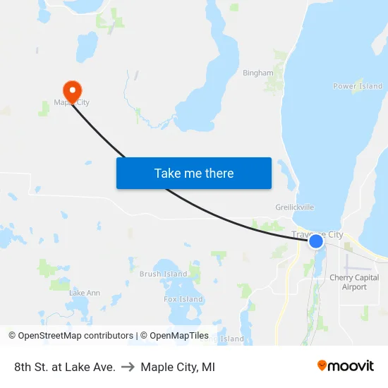 8th St. at Lake Ave. to Maple City, MI map