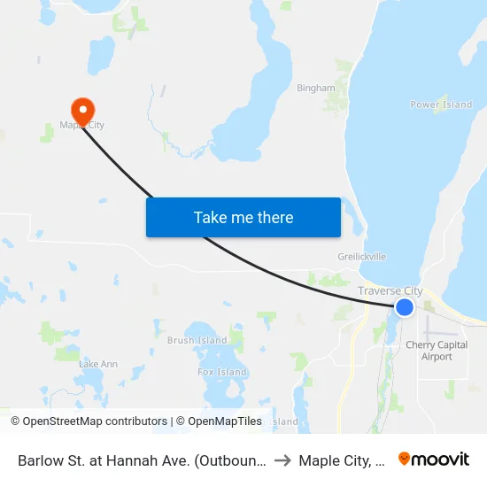 Barlow St. at Hannah Ave. (Outbound) to Maple City, MI map