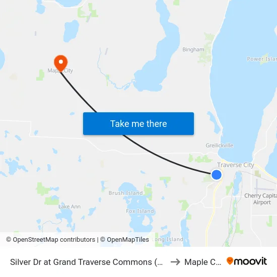 Silver Dr at Grand Traverse Commons (Stella - Eastbound) to Maple City, MI map