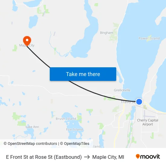 E Front St at Rose St (Eastbound) to Maple City, MI map