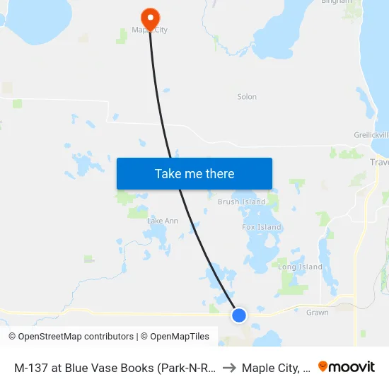 M-137 at Blue Vase Books (Park-N-Ride) to Maple City, MI map