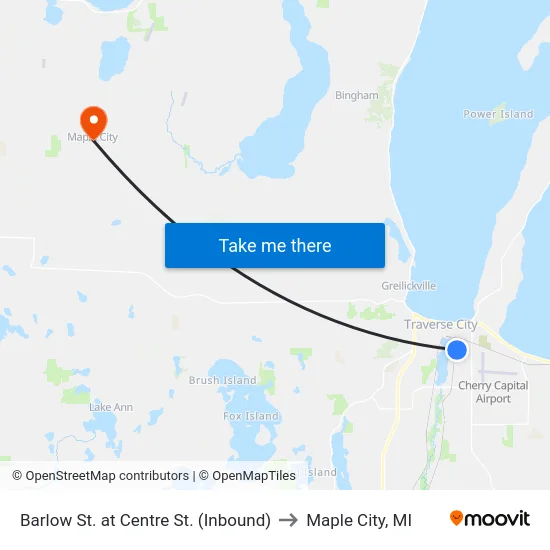 Barlow St. at Centre St. (Inbound) to Maple City, MI map