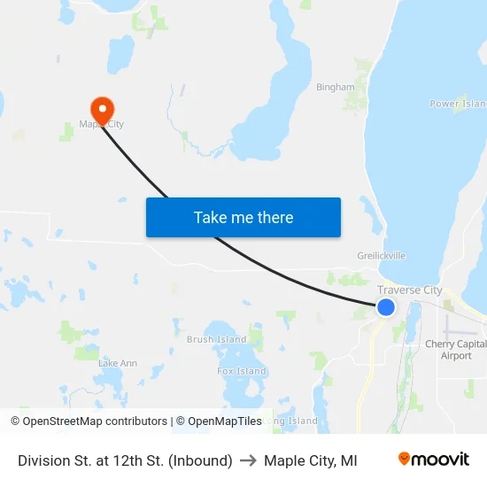 Division St. at 12th St. (Inbound) to Maple City, MI map