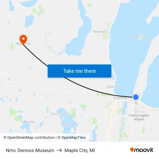 Nmc Dennos Museum to Maple City, MI map